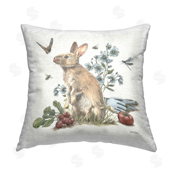 Stupell Industries Leslie Trimbach | Garden Patch Bunny Printed Throw Pillow
