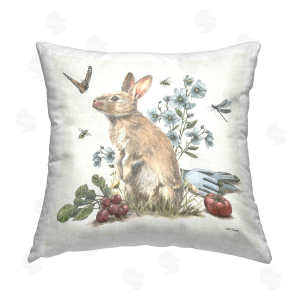 stupell industries Leslie Trimbach | Garden Patch Bunny Printed Throw Pillow