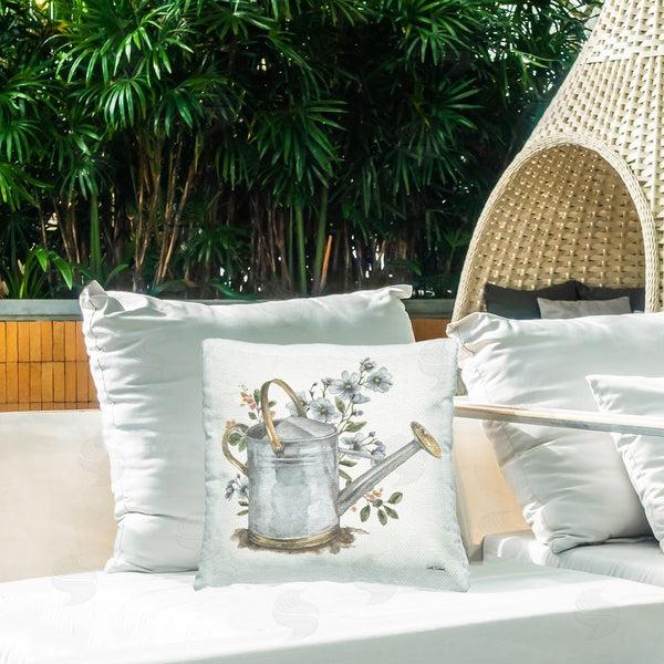 Stupell Industries Leslie Trimbach | Garden Watering Can Printed Throw Pillow