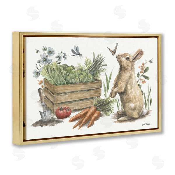 Stupell Industries Leslie Trimbach | Gardening Bunny Scene