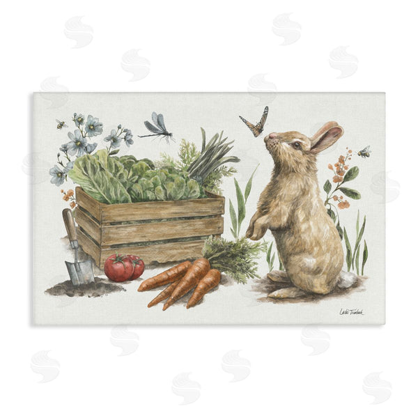 stupell industries Leslie Trimbach | Gardening Bunny Scene