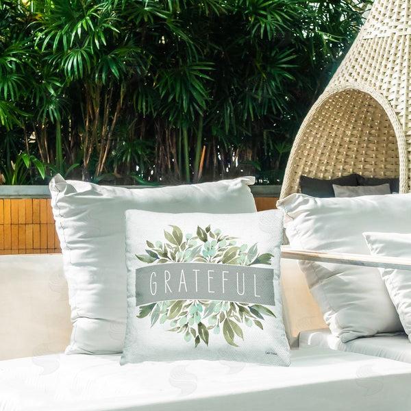 Stupell Industries Leslie Trimbach | Grateful Cottage Florals Printed Throw Pillow