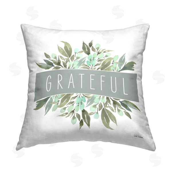 stupell industries Leslie Trimbach | Grateful Cottage Florals Printed Throw Pillow