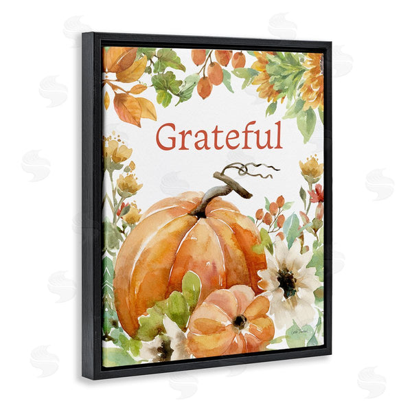 Stupell Industries Leslie Trimbach | Grateful Pumpkins & Flowers Wall Art