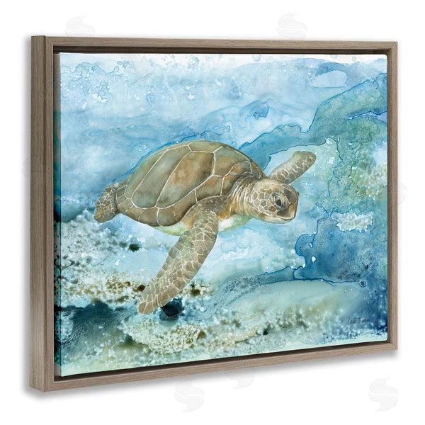 Stupell Industries Leslie Trimbach | Modern Sea Turtle Splash Wall Art