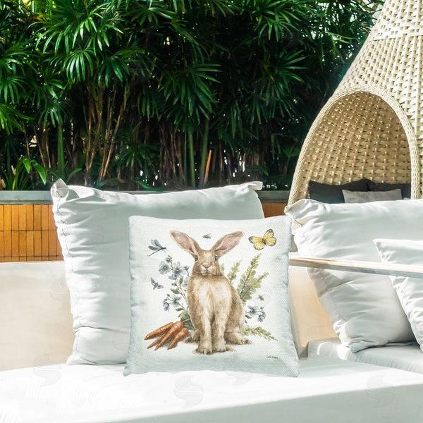 Stupell Industries Leslie Trimbach | Rabbit & Garden Patch Printed Throw Pillow