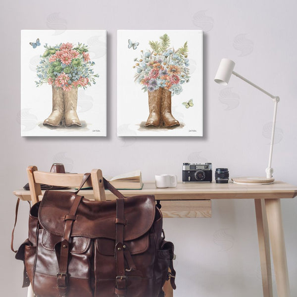 Stupell Industries Leslie Trimbach | Wildflower Western Boots Butterfly Wall Art