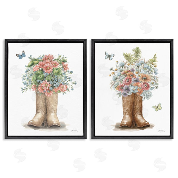 Stupell Industries Leslie Trimbach | Wildflower Western Boots Butterfly Wall Art