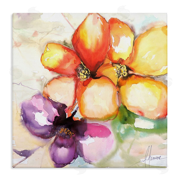 stupell industries Leticia Herrera | Warm Abstract Orange Flowers