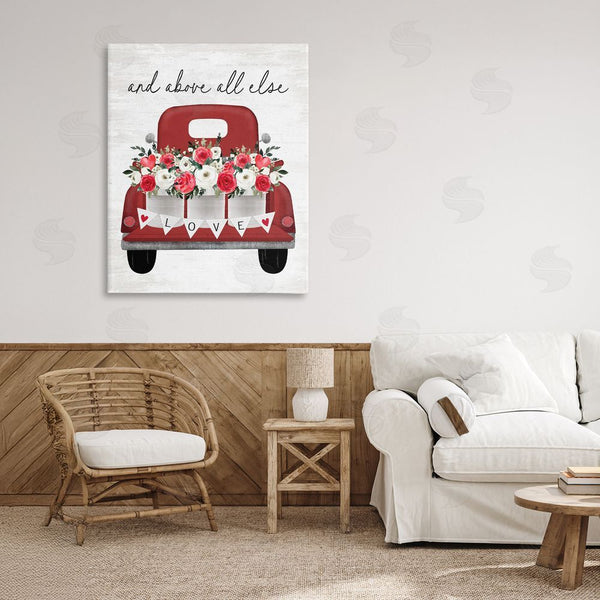 Stupell Industries Lettered And Lined | Above All Else Romantic Truck