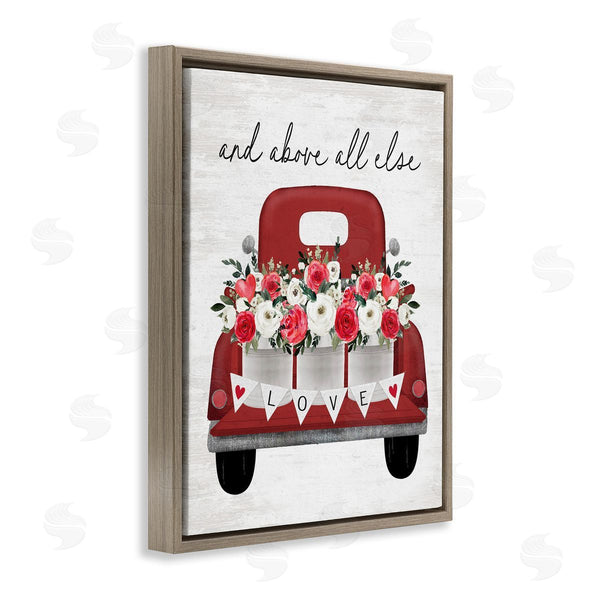 Stupell Industries Lettered And Lined | Above All Else Romantic Truck