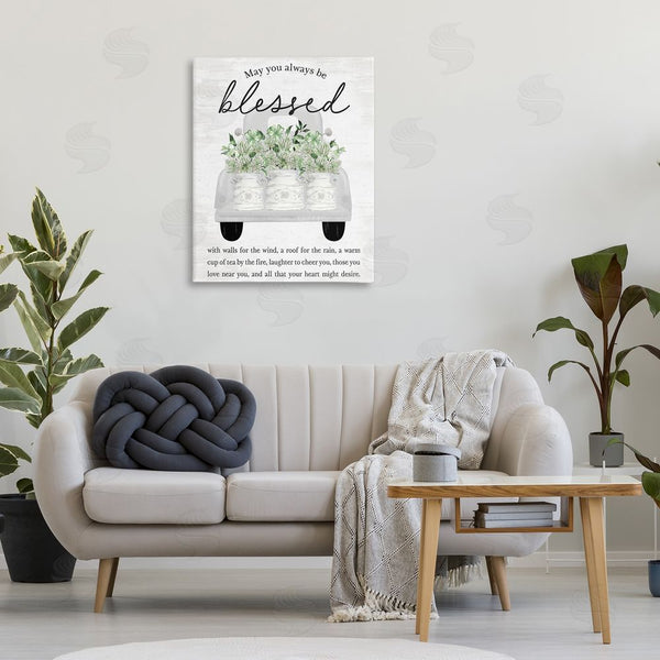 Stupell Industries Lettered And Lined | Always Be Blessed Spring Florals