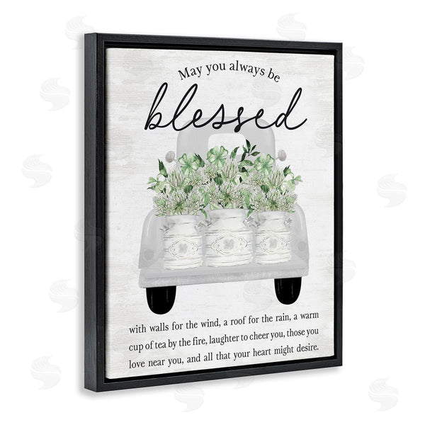 Stupell Industries Lettered And Lined | Always Be Blessed Spring Florals