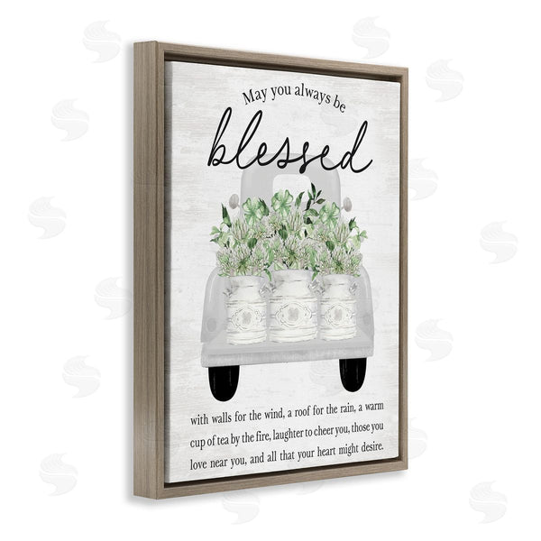 Stupell Industries Lettered And Lined | Always Be Blessed Spring Florals