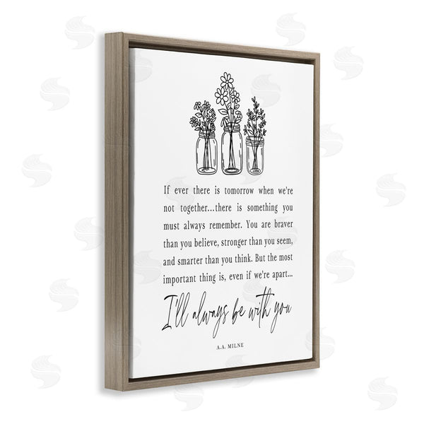 Stupell Industries Lettered And Lined | Always With You Emotional Quote Floral Jar Bouquets Wall Art