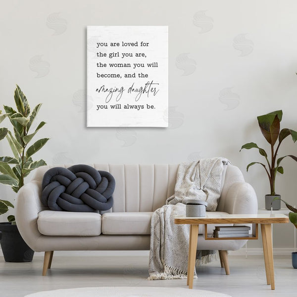 Stupell Industries Lettered And Lined | Amazing Daughter Sentiment Wall Art