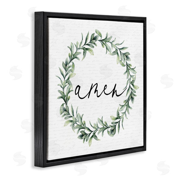 Stupell Industries Lettered And Lined | Amen Botanical Wreath & Script Wall Art