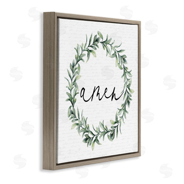 Stupell Industries Lettered And Lined | Amen Botanical Wreath & Script Wall Art