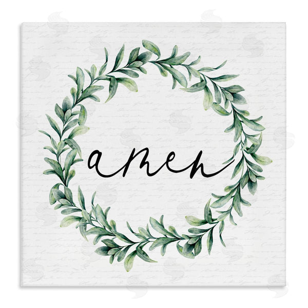 stupell industries Lettered and Lined | Amen Botanical Wreath & Script Wall Art