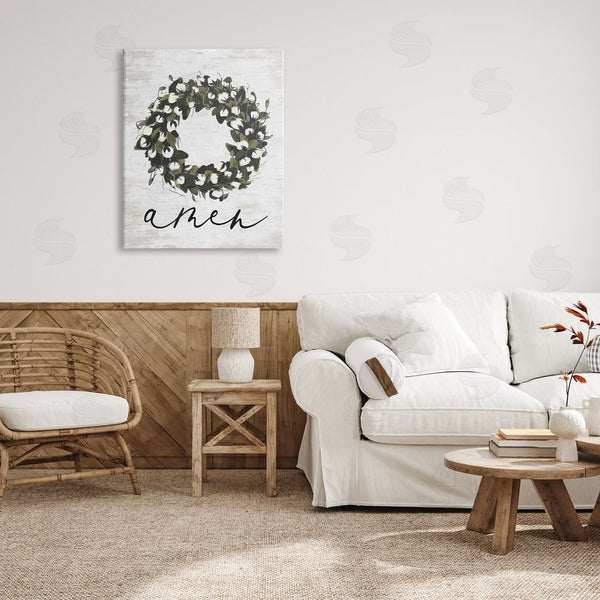 Stupell Industries Lettered And Lined | Amen Country Wreath Wall Art