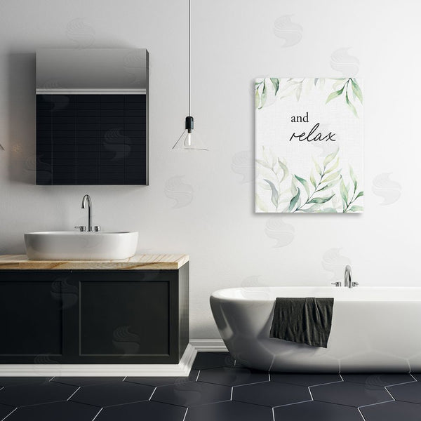 Stupell Industries Lettered And Lined | And Relax Soothing Greenery Wall Art