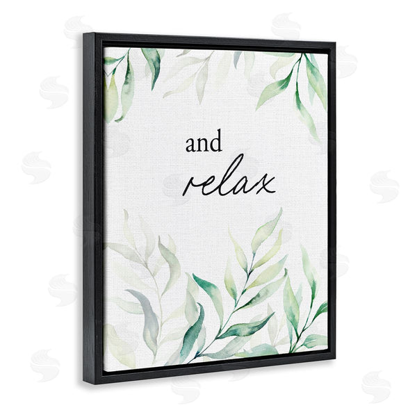 Stupell Industries Lettered And Lined | And Relax Soothing Greenery Wall Art