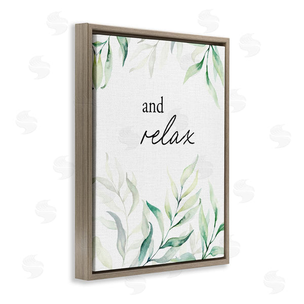 Stupell Industries Lettered And Lined | And Relax Soothing Greenery Wall Art