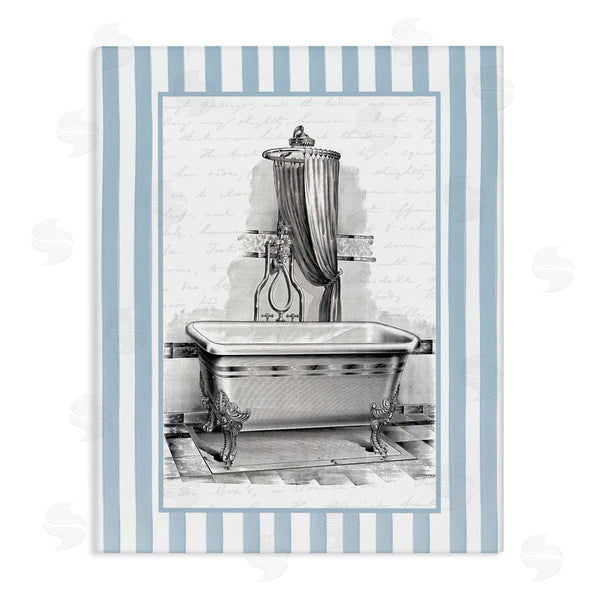 stupell industries Lettered and Lined | Antique Bath Blue Stripes