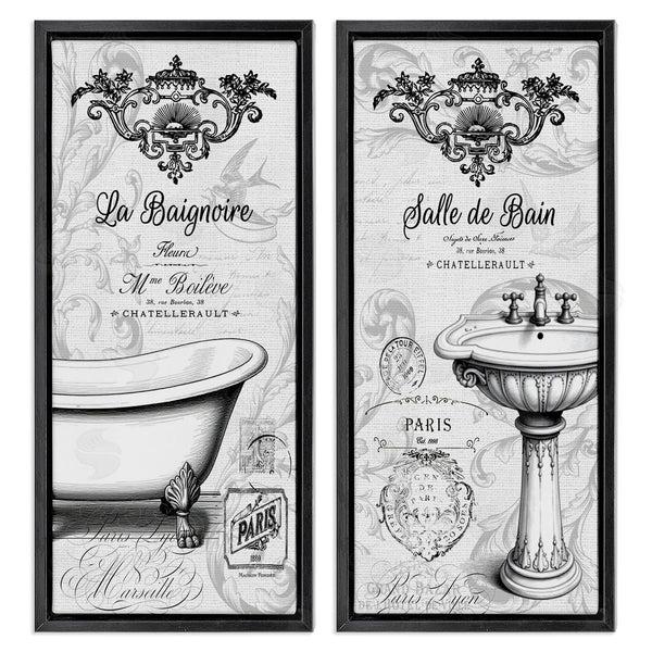 Stupell Industries Lettered And Lined | Antique French Bathroom Motifs