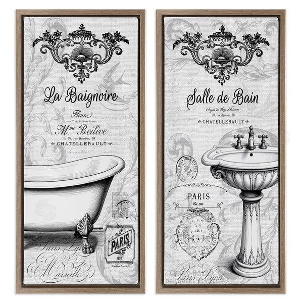 Stupell Industries Lettered And Lined | Antique French Bathroom Motifs