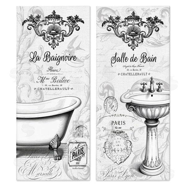 stupell industries Lettered and Lined | Antique French Bathroom Motifs