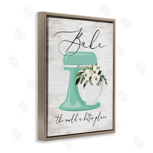 Stupell Industries Lettered And Lined | Bake The World Phrase Wall Art