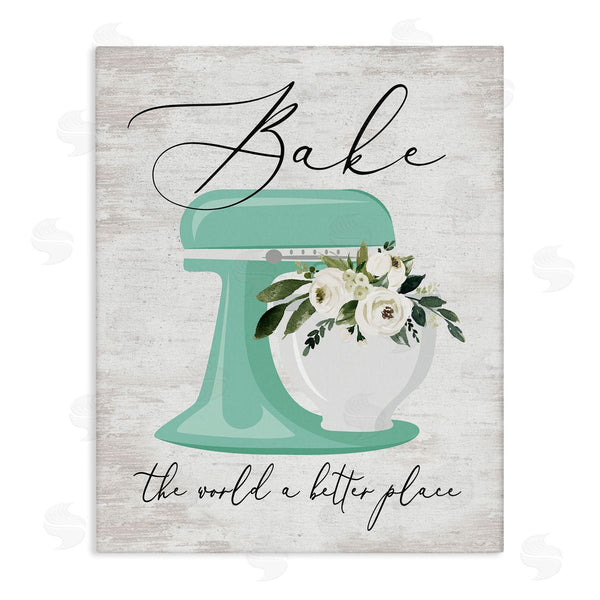 stupell industries Lettered and Lined | Bake The World Phrase Wall Art