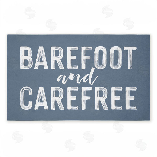 stupell industries Lettered and Lined | Barefoot and Carefree Summertime Non-Woven Door Mat