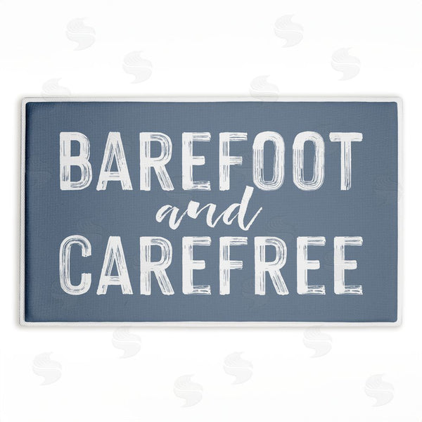 stupell industries Lettered and Lined | Barefoot and Carefree Summertime Plush Bath Mat