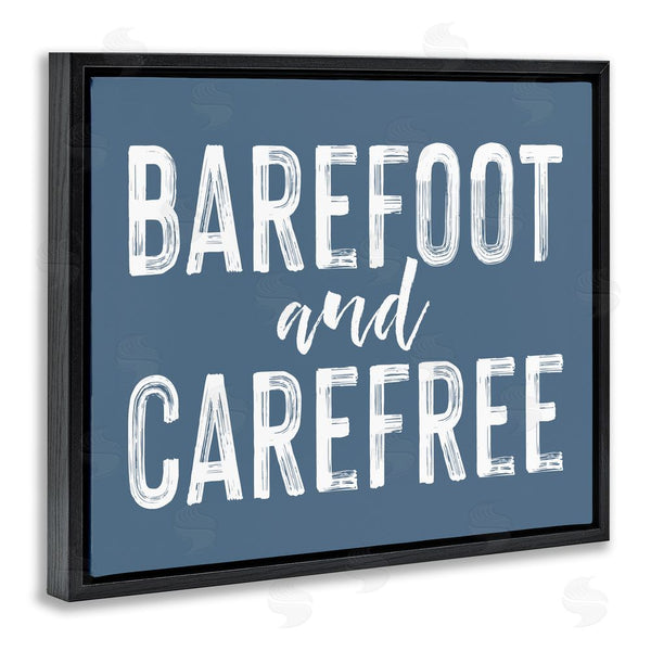 Stupell Industries Lettered And Lined | Barefoot & Carefree Blue Wall Art