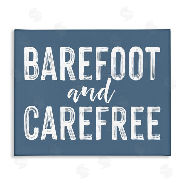 stupell industries Lettered and Lined | Barefoot & Carefree Blue Wall Art
