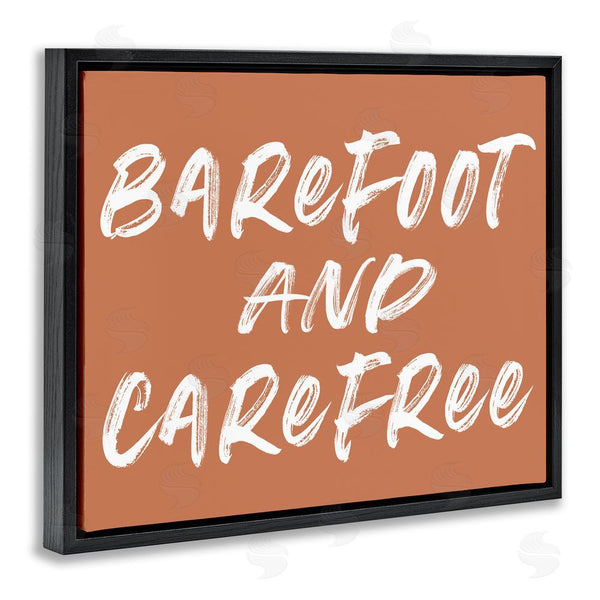 Stupell Industries Lettered And Lined | Barefoot & Carefree Brown Wall Art