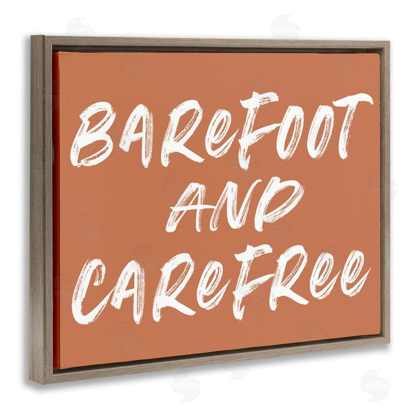 Stupell Industries Lettered And Lined | Barefoot & Carefree Brown Wall Art