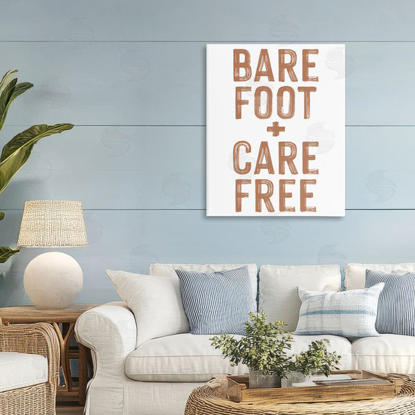 Stupell Industries Lettered And Lined | Barefoot Carefree Summer Sentiment Wall Art