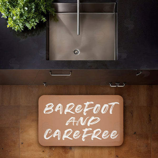 Stupell Industries Lettered And Lined | Barfoot & Carefree Summer Anti-Fatigue Mat