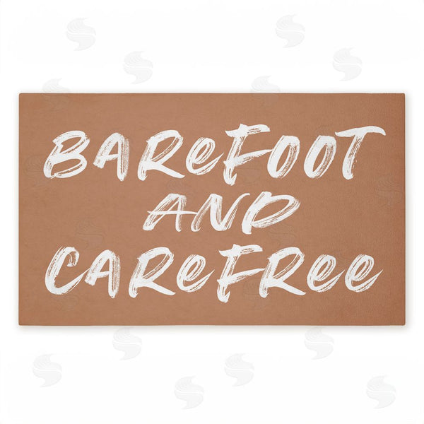 stupell industries Lettered and Lined | Barfoot & Carefree Summer Non-Woven Door Mat