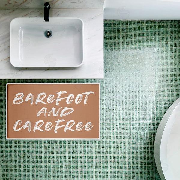 Stupell Industries Lettered And Lined | Barfoot & Carefree Summer Plush Bath Mat