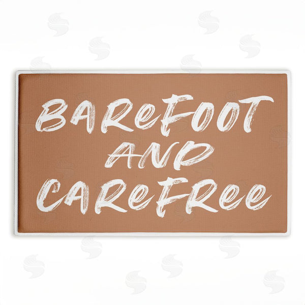 stupell industries Lettered and Lined | Barfoot & Carefree Summer Plush Bath Mat