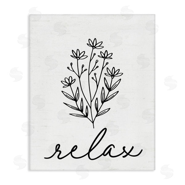 stupell industries Lettered and Lined | Bathroom Herb Relax Wall Art