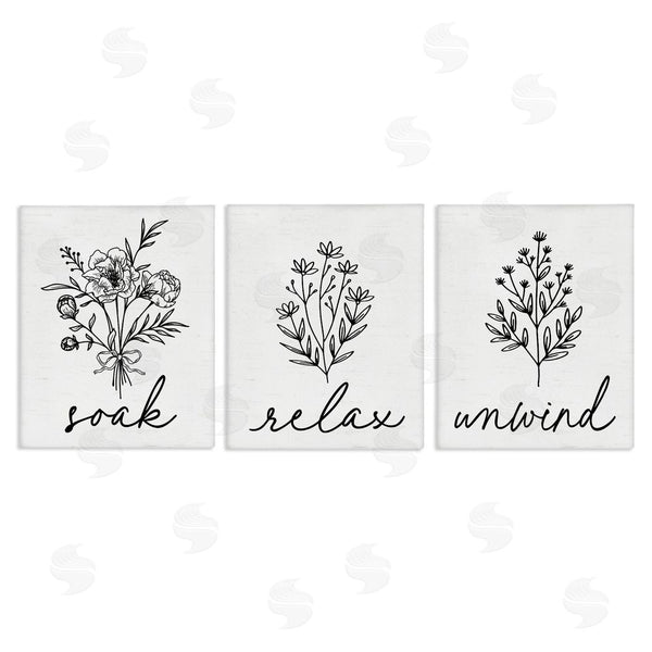 stupell industries Lettered and Lined | Bathroom Herbs for Relaxation Wall Art