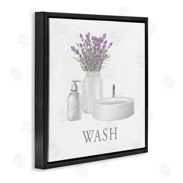 Stupell Industries Lettered And Lined | Bathroom Hygiene & Lavender Sprigs