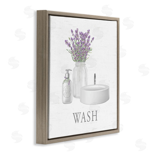 Stupell Industries Lettered And Lined | Bathroom Hygiene & Lavender Sprigs