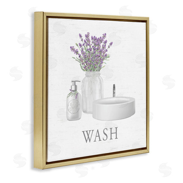 Stupell Industries Lettered And Lined | Bathroom Hygiene & Lavender Sprigs