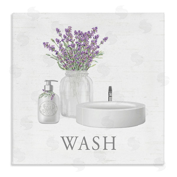 stupell industries Lettered and Lined | Bathroom Hygiene & Lavender Sprigs
